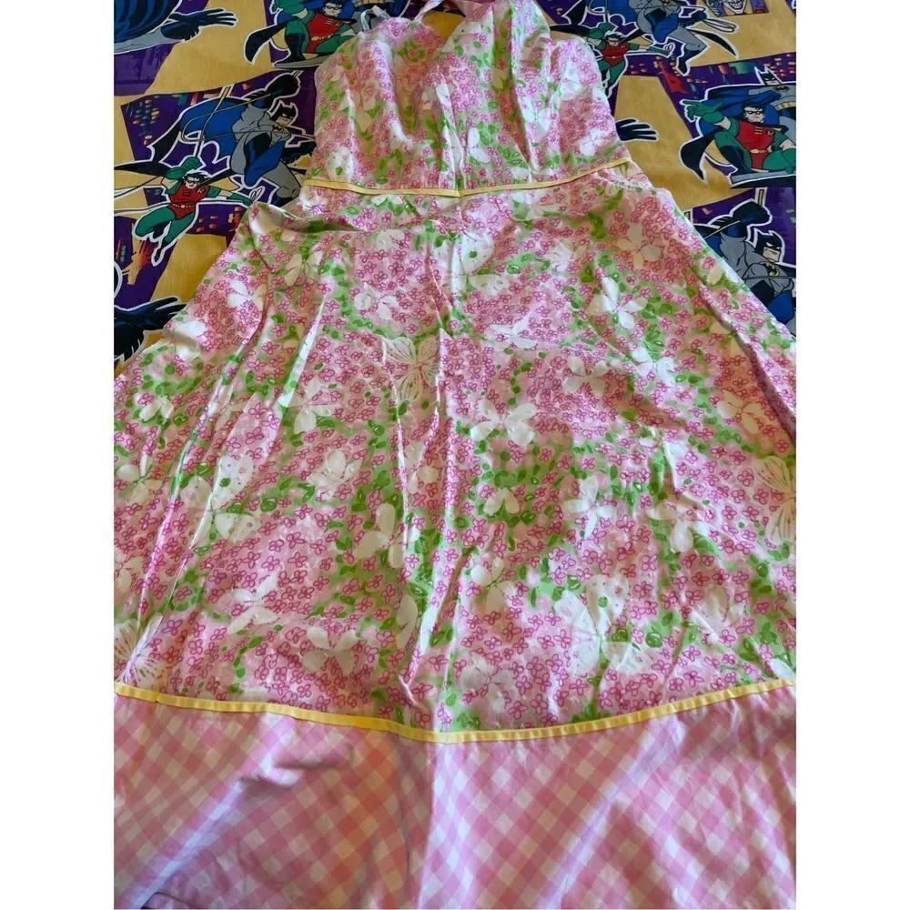 Vintage Lilly Pulitzer size 4 halter floral butterfly dress - vintage VTG Y2K gi - Picture 3 of 6